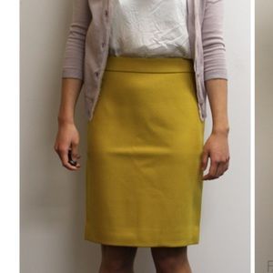 J Crew No. 2 Pencil Skirt -Mustard Yellow